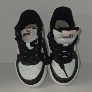 Puma Kids Black, White & Pink Low-Top Sneakers
